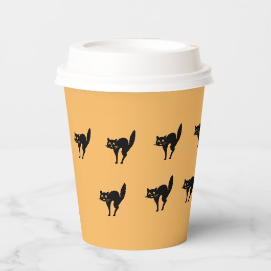 Papieren beker - Startled Black Cats (Voorkant)