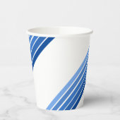 Papieren beker - tinten van blauwe diagonale strep (Links)