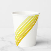 Papieren beker - tinten van gele diagonale strepen (Achterkant)