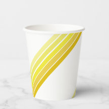 Papieren beker - tinten van gele diagonale strepen