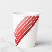 Papieren beker - tinten van rode diagonale strepen (Voorkant)