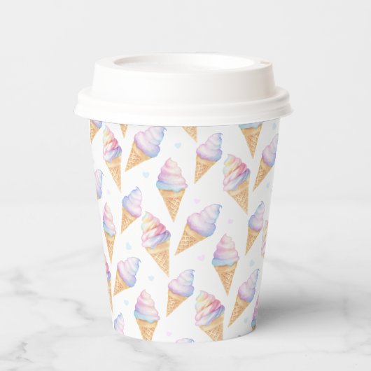 Papieren beker verjaardag met heerlijk ijs. (Voorkant)