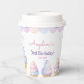 Papieren beker verjaardag met heerlijk ijs. (Achterkant)