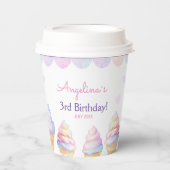 Papieren beker verjaardag met heerlijk ijs. (Voorkant)