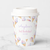 Papieren beker verjaardag met heerlijk ijs. (Achterkant)