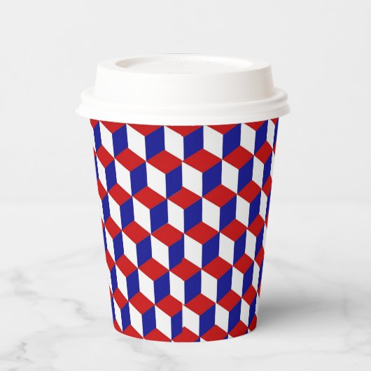 Papieren beker - Verlichting in rood, wit en blauw (Links)