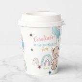 Papieren beker voor 1e verjaardag met schattige te (Achterkant)