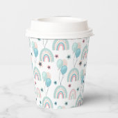 Papieren beker voor 1e verjaardag met schattige te (Achterkant)