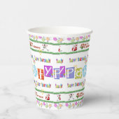 Papieren beker Vrolijk Kerstfeest Gelukkige Verjaa (Rechts)