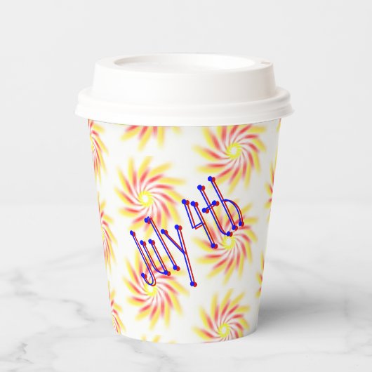 Papieren beker - Vuurwerk voor de vierde (Voorkant)