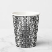 Papieren beker zwart & wit streep (Links)