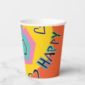 Papieren bekers "Chanoeka Happy Bright Art" 8 oz. (Achterkant)