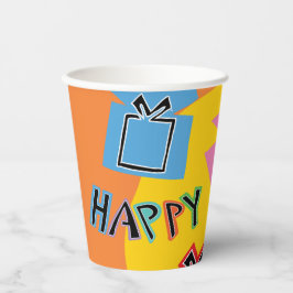 Papieren bekers "Chanoeka Happy Bright Art" 8 oz.