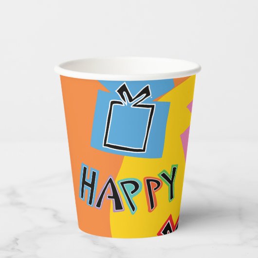 Papieren bekers "Chanoeka Happy Bright Art" 8 oz. (Voorkant)