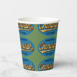 Papieren bekers "Chanukah Retro" 8 oz.