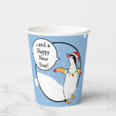 Papieren bekers "Happy Penguin" 8 oz. (Achterkant)