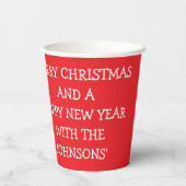 Papieren bekers "Merry ChristMouse" 8 oz. (Achterkant)