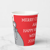 Papieren bekers "Merry ChristMouse" 8 oz. (Links)
