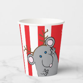 Papieren bekers "Merry ChristMouse" 8 oz.