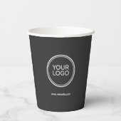 Papieren bekers met aangepast logo | Minimalistisc (Achterkant)