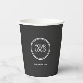 Papieren bekers met aangepast logo | Minimalistisc (Voorkant)