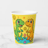 Papieren bekers met baby-dinosaurusthema (Achterkant)