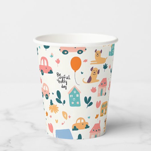 Papieren bekers met kleurrijke patronen (Achterkant)