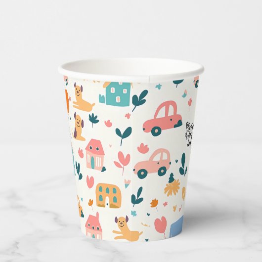 Papieren bekers met kleurrijke patronen (Rechts)