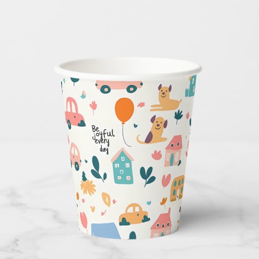 Papieren bekers met kleurrijke patronen (Voorkant)