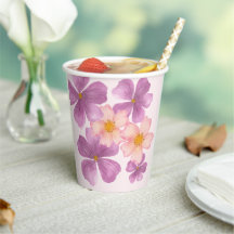 papieren bekers met waterverf bloemen