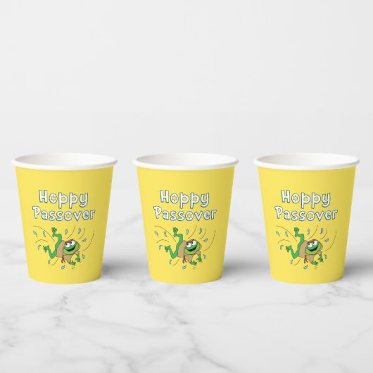 Papieren bekers "Passover Frog" 2,4 dl. (Multi)