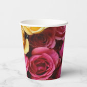 Papieren bekers Rozen Geel en Roze (Achterkant)