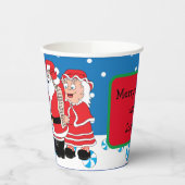 Papieren bekers "Santa Happy" 235 ml. (Links)
