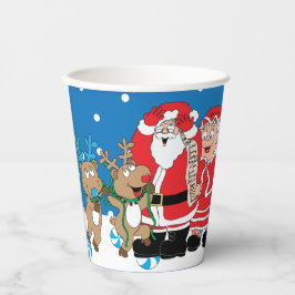Papieren bekers "Santa Happy" 235 ml.