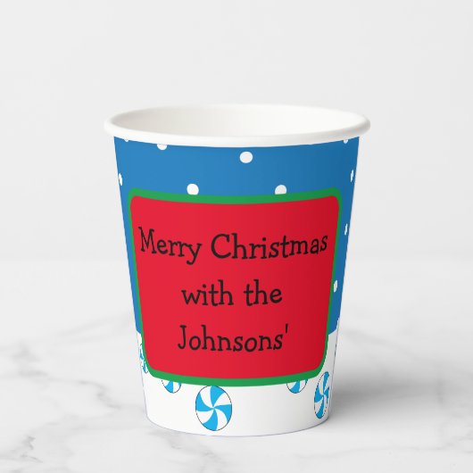 Papieren bekers "Santa Happy" 8 oz. (Achterkant)