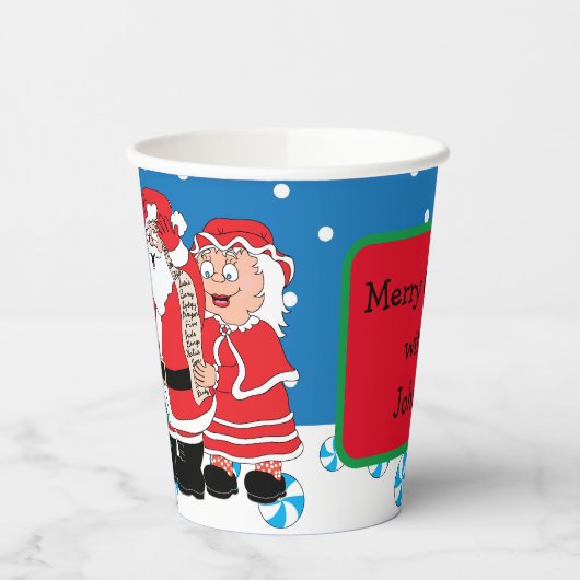 Papieren bekers "Santa Happy" 8 oz. (Links)