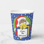Papieren bekers "Sinterklaas cadeaus" 0,24 l. (Achterkant)