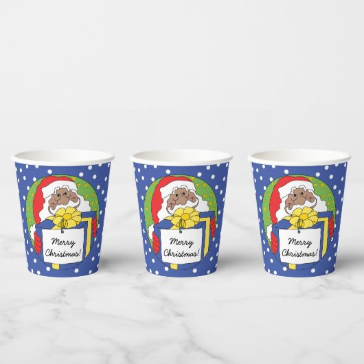 Papieren bekers "Sinterklaas cadeaus" 0,24 l. (Multi)