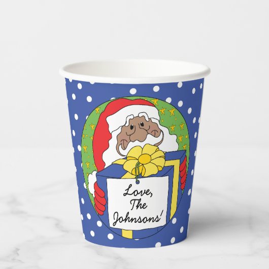 Papieren bekers "Sinterklaas Cadeaus" 8 oz. (Achterkant)