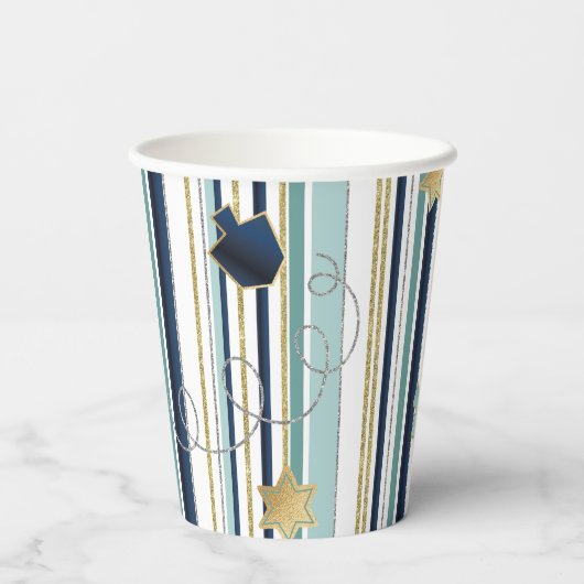 Papieren bekers "Stripes and Fun" 8 oz. (Achterkant)