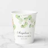 Papieren bekers voor een bruidsdouche. (Achterkant)