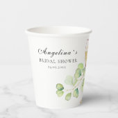 Papieren bekers voor een bruidsdouche. (Voorkant)