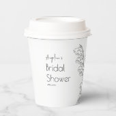 Papieren bekers voor een bruidsdouche. (Voorkant)