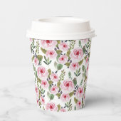 Papieren bekers voor een pastel bruidsfeestje. (Achterkant)