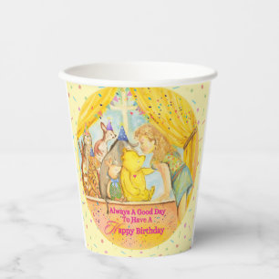 Papieren bekers voor meisjes verjaardagsfeestje