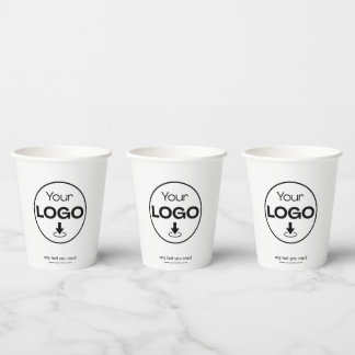 Papieren Bekers | Zakelijk Logo Modern Witte Merk