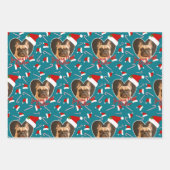 Papieren bladen met Blauwgroen kerstinpakken voor  Inpakpapier Vel (Voorkant)