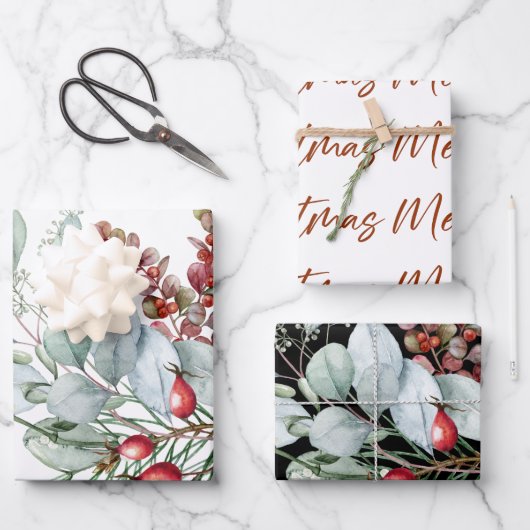 Papieren bladen met prettige kerstinslag inpakpapier vel (Voorkant)