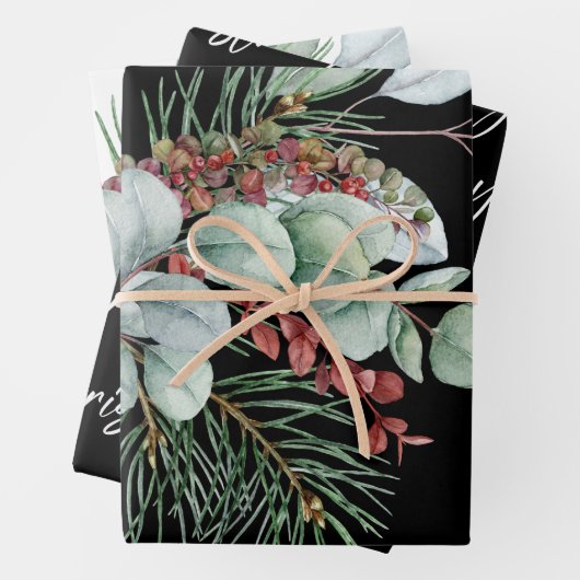 Papieren bladen met prettige kerstinslag inpakpapier vel (In situ)