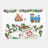 Papieren bladen met prettige kerstinslag inpakpapier vel (Voorkant)